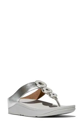 FitFlop Fino Platform Wedge Flip Flop in Silver at Nordstrom Rack, Size 8.5