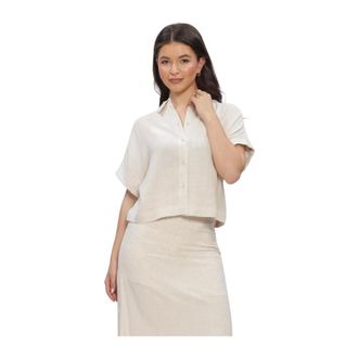 Selected Dames, Blouses & Shirts, Beige, Maat: L Linnen