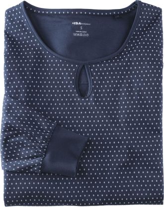 Isa Pyjama ISA BODYWEAR Pyjama lang, Damen, Gr. XXL, dunkelblau, Obermaterial: 100% Baumwolle CO(Bio)., Homewear-Sets Pyjama