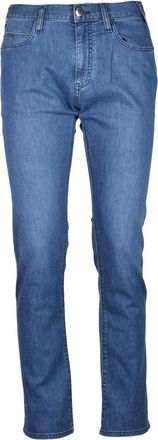 Emporio Armani Heren, Jeans, Blauw, Maat: W30 Katoen