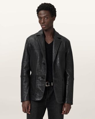 AllSaints Shadwell Single Breasted Leather Blazer