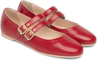 Nero Giardini Double Strap Ballet Flat in Cherry at Nordstrom, Size 10Us