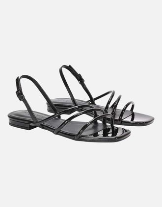 XY London Womens XY London Womens/Ladies Mary Patent Square Toe Sandals - Black - Size: 4