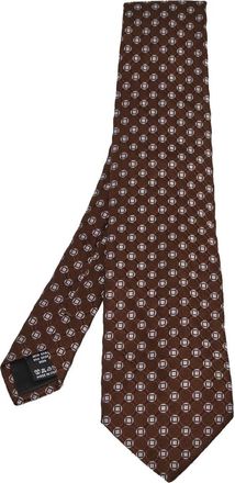 Valentino Garavani Cravatta in seta con stampa geometrica - Marrone