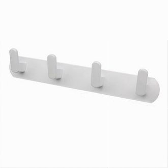 Trade Shop Trade Shop - Appendiabiti Con 4 Ganci Appendino Asciugamano Da Bagno Casa Cucina Bianco 59743