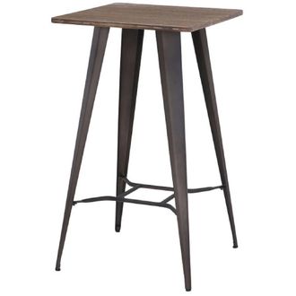 Netfurniture Mayfair Rustic Square Bar Table in Black