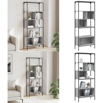 vidaXL Libreria 5Ripiani Grigio Sonoma 76x33x188,5cm Legno Multistrato - Libreria grigia - Libreria con 5 ripiani