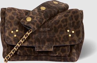 Jerome Dreyfuss Sac Lulu S Cuir Su&eacute;d&eacute; Imprim&eacute; L&eacute;opard Kaki