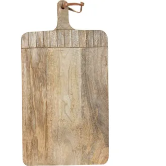 Foreside Home And Garden 11.5 x 20.5 Hand Carved Mango Wood Grain Serving Cutting Board in Brown at Nordstrom