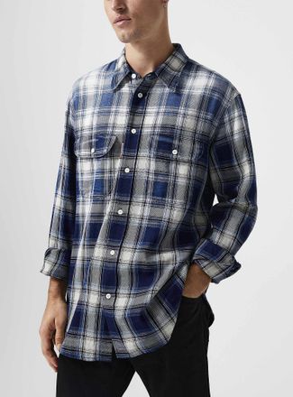 Dsquared2 Mens Faded blue plaid shirt