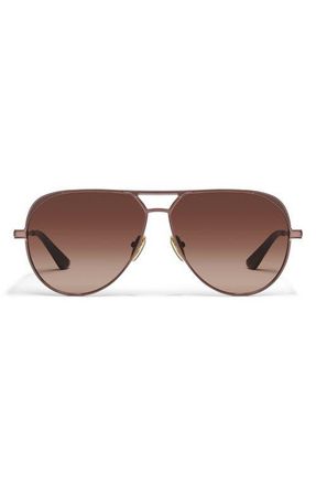 Quay Open Tab 63mm Gradient Aviator Sunglasses in Chocolate/Brown Fawn at Nordstrom