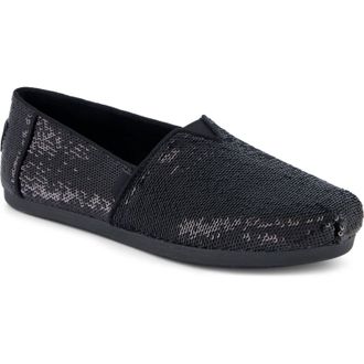 Toms Alpargata Pailletten Textiel Dames Zwarte Espadrilles