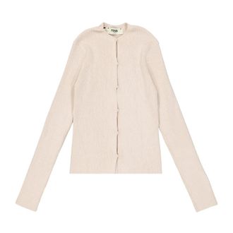 Fendi Dames, Truien, Beige, Maat: S Katoen