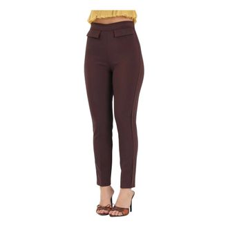 Elisabetta Franchi Slim-fit Trousers, female, Brown, Size: XL Pantalone Cacao 644