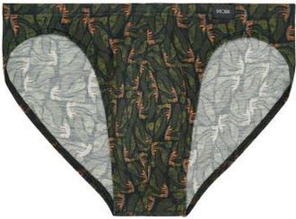 HOM Vizzavona Comfort Micro Briefs in Khaki Print at Nordstrom, Size Xx-Large