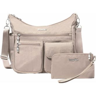 Baggallini Modern Everywhere Hobo Crossbody Bag with Wristlet in Moonrock at Nordstrom