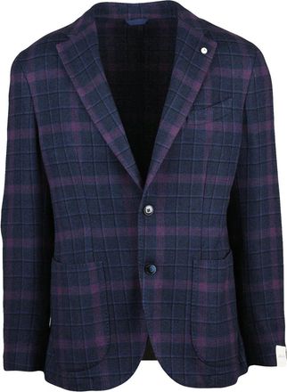 L.B.M. 1911 Rounded Button-Closure Casual Jacket in Rich Purple
