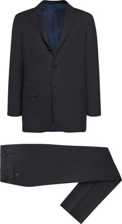 Kiton Marineblauwe wollen pak - Heren - Business pakken - Blauw - 2XL - Wol - Kostuums
