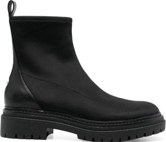 Michael Kors Black Comet Lug Bootie - Dames - Enkellaarsjes - Zwart - 36 EU - Nylon - Schoenen