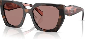 Prada Opal Tone Vierkante Zonnebril - Dames - Zonnebrillen - Bruin - 54 MM - Accessoires