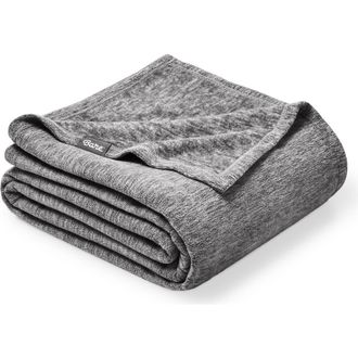 Bare Home Lightweight Polar Fleece Throw Blanket in Heather Light Grey at Nordstrom