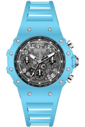 Invicta Racing 69628 Herenhorloge - Quartz Uurwerk - Acryl met Zilveren Wijzerplaat - 40 mm