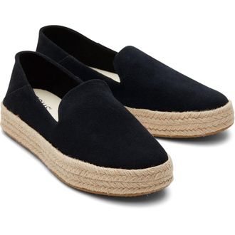 Toms Carolina 100% Koe Dames Zwarte Espadrilles