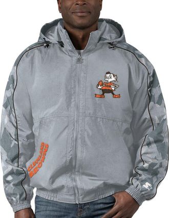 Starter Mens Starter Gray Cleveland Browns Thursday Night Gridiron Throwback Full-Zip Jacket at Nordstrom, Size Xx-Large