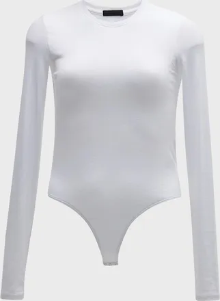 ATM Anthony Thomas Melillo Micro-Modal Long-Sleeve Crewneck Bodysuit