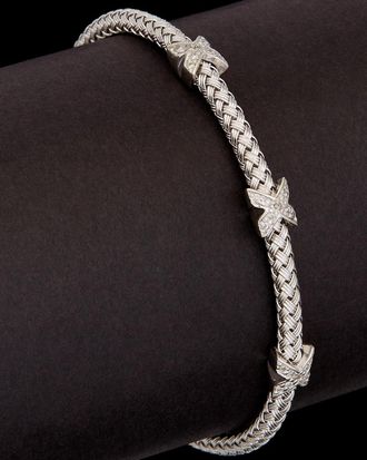 Meshmerise 18K Over Silver 0.25 Ct. Tw. Diamond Weave Bangle