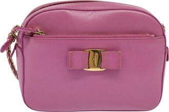 Ferragamo Vara Pink Leather Shoulder Bag (Pre-Owned)