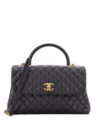 Chanel Coco Top Handle Bag Quilted Caviar Medium satchel - Zwart