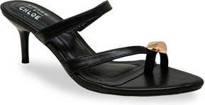 Chase + Chloe by Intouch Footwear Post Toe Kitten Heel Mule Sandal in Black at Nordstrom Rack, Size 8.5