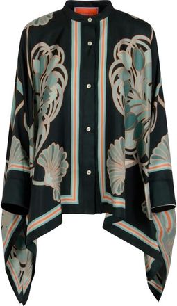 La DoubleJ Floral-print Asymmetric Shirt