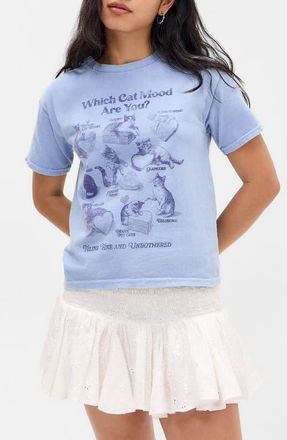 BDG Feline Relaxed Cotton Graphic T-Shirt in Blue at Nordstrom, Size X-Small