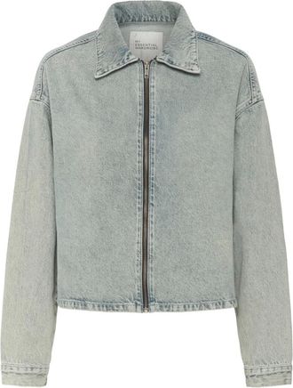 MY ESSENTIAL WARDROBE Jassen, Dames, Blauw, XL, Denim, Boxy Denim Jack Lichtblauw