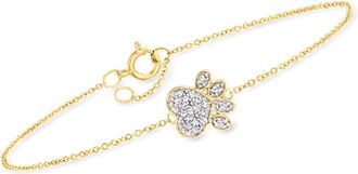 Canaria Canaria Diamond Paw Print Bracelet in 10kt Yellow Gold