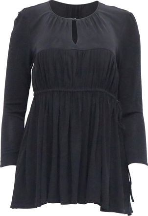 Co Co Ruched Blouse in Black Viscose