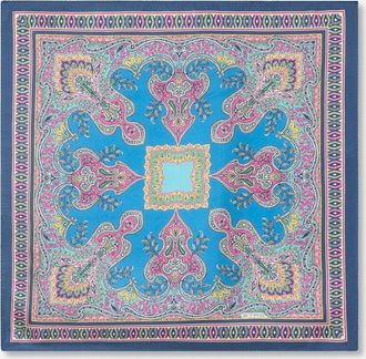 Etro Quadratische Seiden-Pochette mit Fantasiemotiv Fedora