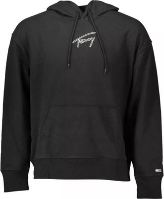 Tommy Hilfiger Mens Signature Hoodie - Black Cotton - Size X-Large
