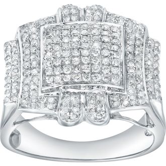 LuvMyJewelry Prestige 0.90 Cts Natural Diamond 14K Gold Ring in 14K White Gold at Nordstrom, Size 11