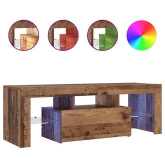 Berkfield Home TV Cabinet with LED Lights Old Wood 120x36.5x40 cm Engineered Wood in Brown
