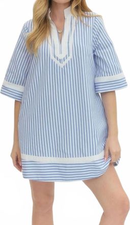 Entro Nantucket Stripe Dress In Blue