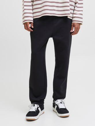 Jack & Jones Sweathose JACK & JONES JPSTKANE BRADLEY UNCUFFED SWT PANTS NOOS, Herren, Gr. L, N-Gr, schwarz, angeraute Sweatware, Obermaterial: 65% Polyester, 35% B