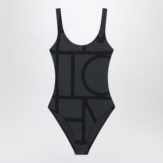 Toteme Black swimsuit with monogram
