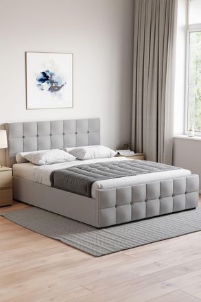 Home Discount Vida Designs Valentina King Size Ottoman Bed Frame Linen Fabric 1040 x 1600 x 2170 mm in Grey