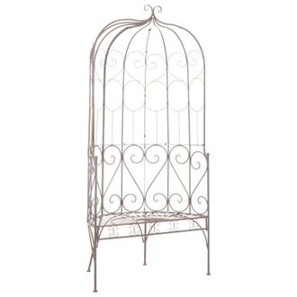 vidaXL Banco De Jard&iacute;n Metal Marr&oacute;n Envejecido 95 Cm Vidaxl