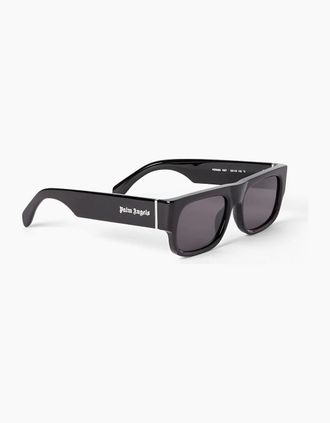 Palm Angels Mens Mens Midway Rectangle Sunglasses - Black Dark Grey - Size: ONE size