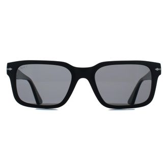 Persol Rectangle Mens Black Polarized Dark Grey PO3272S - One Size