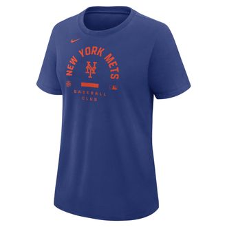 Nike New York Mets Authentic Collection Early Work Nike Womens Dri-FIT MLB T-Shirt in Blue | 03N84EWNME-HXK